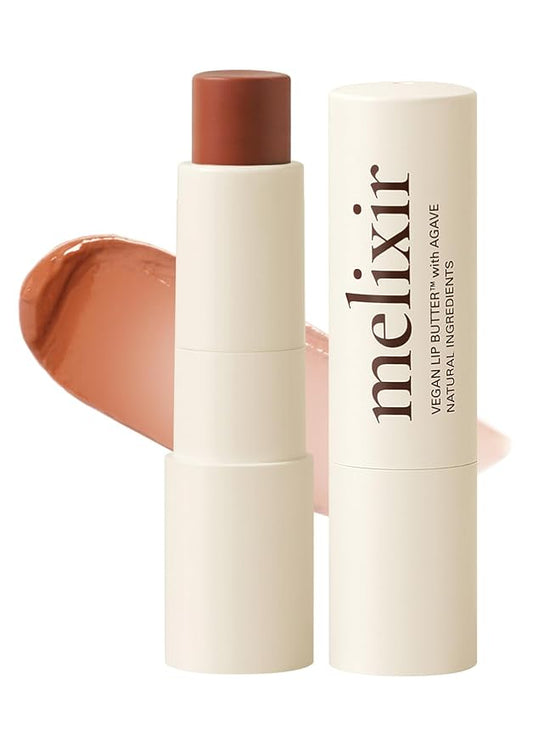Melixir Vegan Lip Butter #12 Caramel(Tinted) (+11 more colors) 0.13oz, Bee Free, Petrolatum Free, Deep Nourishing Plant-Based Vegan Chapstick, Vegan Lip Balm for Dry, Cracked and Chapped Lips-VivaGrace Women