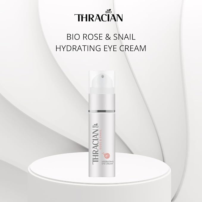 Thracian Bio Rose & Snail Hydrating Eye Cream for Dark Circles, Eye Bags and Puffiness with Bulgarian Bio Rosa Damascena Oil, Hyaluronic Acid and Pearl Powder, 30 ml/1.01 Fl Oz-VivaGrace Women