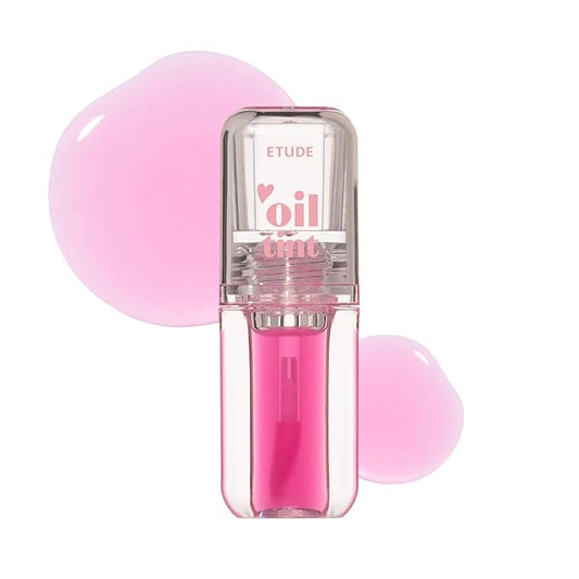 ETUDE Dear Darling Oil Tint #6 Pink Oil 4.2g | High Moisturizing and Strong Hydrating Lip Oil/Lip Gloss | Smooth and Moist Lips | Non-Sticky Lip Oil Tint For Dry Lips | K-beauty-VivaGrace Women