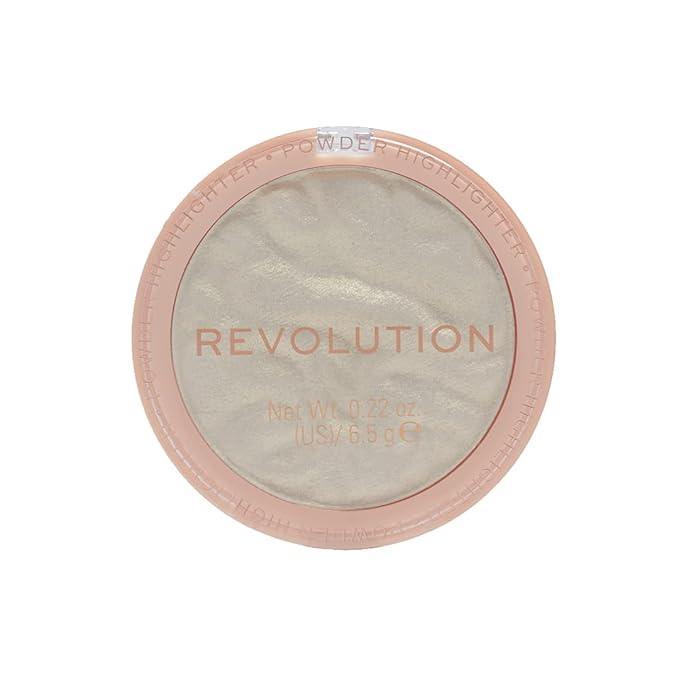 Revolution Beauty, Reloaded Pressed Powder Highlighter, Intensely Pigmented for a High Impact Dewy Finish, Golden Lights, 0.22 Oz.-VivaGrace Women