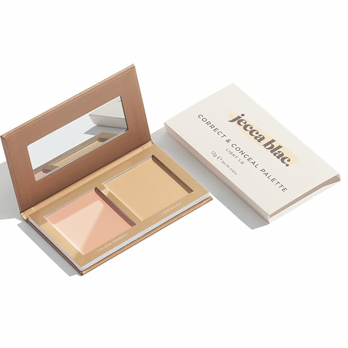 Jecca Blac Correct and Conceal Medium Coverage Palette, Lightweight Long Lasting Formula, Medium To Full Coverage, Gender Neutral and LGBTIQA+ Inclusive Make Up, Light 1.0, 12g-VivaGrace Women