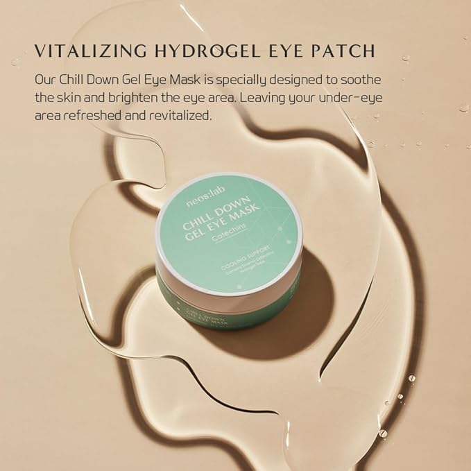 Chill Down Gel Eye Mask 60ea (30pairs) - Cooling Hydrogel Eye Patch with Catechins, Arnica Flower, Vitamins, Caffeine for Relieving Tired Eye Area, Brightening, Reducing Eye Bags, Puffy Eye-VivaGrace Women