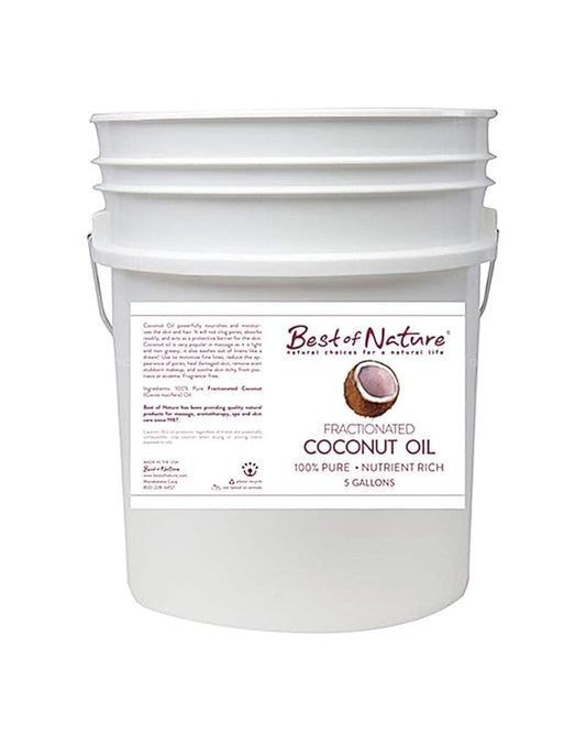 Best of Nature 100% Pure Fractionated Coconut Oil - Liquid MCT Massage & Body Oil, Unscented Moisturizer for Hair, Skin, Face, Aromatherapy Carrier for Essential Oils, 5 Gallon Pail (640 fl oz)-VivaGrace Women