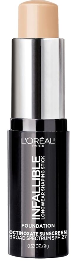 L'Oreal Paris Makeup Infallible Longwear Shaping Stick Foundation, 401 Ivory, 1 Tube,0.32 Ounce-VivaGrace Women
