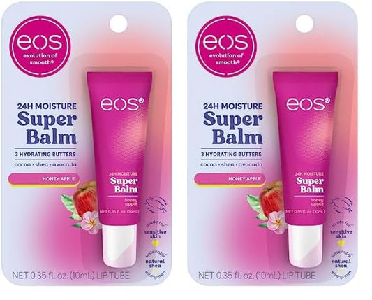 eos 24H Moisture Super Balm- Honey Apple, Lip Mask, Day or Night Lip Treatment, Made for Sensitive Skin, 0.35 fl oz (Pack of 2)-VivaGrace Women