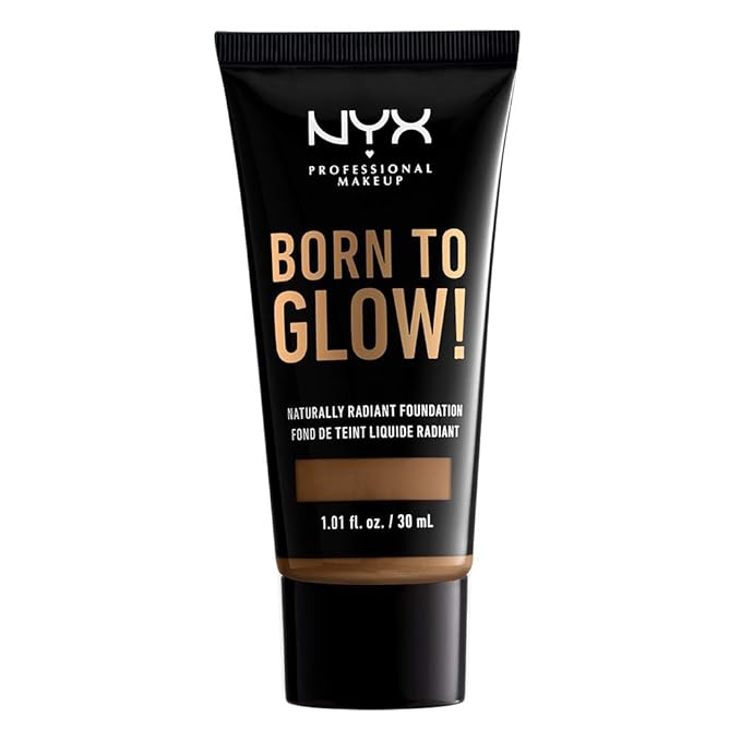 NYX PROFESSIONAL MAKEUP Born To Glow Naturally Radiant Foundation, Medium Coverage - Deep Sable-VivaGrace Women