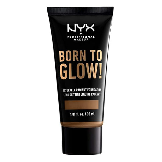 NYX PROFESSIONAL MAKEUP Born To Glow Naturally Radiant Foundation, Medium Coverage - Deep Sable-VivaGrace Women