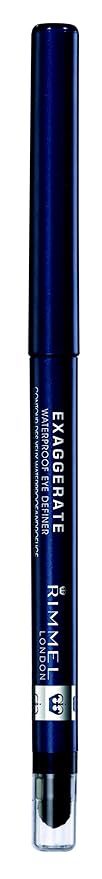 Rimmel London Exaggerate Waterproof Eye Definer Bundle, Blackest Black & Deep Ocean, Built-In Smudger and Sharpener
