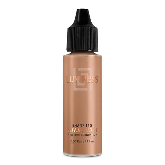 Luminess Air Silk 4-In-1 Airbrush Foundation- Foundation, Shade 110 (.5 Fl Oz) - Sheer to Medium Coverage - Anti-Aging Formula Hydrates and Moisturizes - Professional Makeup Kit for Cordless Air Brush-VivaGrace Women