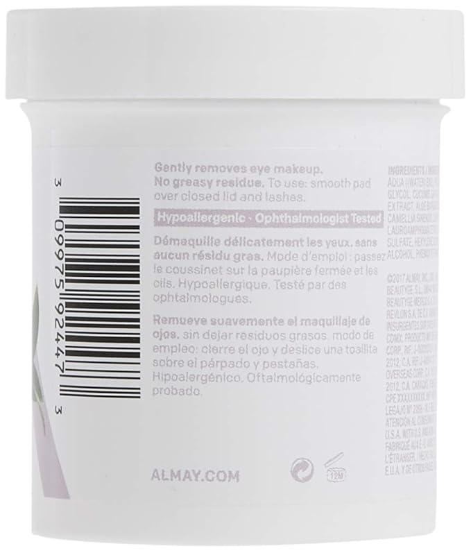 Almay Oil Free Gentle Eye Makeup Remover Pads , Oil Free Micellar, Hypoallergenic, Cruelty Free, Fragrance Free, Ophthalmologist Tested, 80 Pads ( Packaging May Vary )-VivaGrace Women