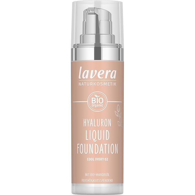lavera Hyaluron Liquid Foundation - Cool Ivory 02 - Foundation Make Up with Hyaluron & Almond Oil for a Flawless Complexion - Face Make Up - PETA Certified - Vegan - Made in Germany - 1 Fl Oz-VivaGrace Women