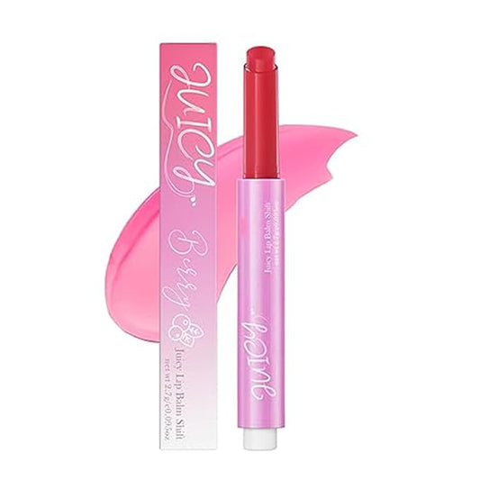 Juicy Lip Plump Shift, Slick Click Plumping Melting Lip Balm Hydrating & Moisturizing Color Changing Lipstick Lip Plumper Gloss, Shiny Glossy, Translucent Non-Sticky Tinted Lip Balm(#2 Berry)-VivaGrace Women