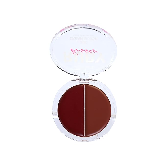 Ruby Kisses Duo Cream Blush, Smooth, Natural-Looking, Long-Lasting Face Makeup Blush for Cheeks, Lips, and Eyes, Buildable and Blendable, Infused with Green Tea, Aloe Vera Extract, and Hyaluronic Acid (Rosewood)-VivaGrace Women