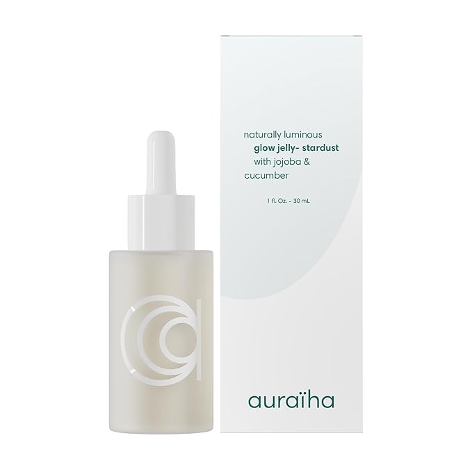 Auraiha Glow Jelly Highlighting Serum - Jojoba & Cucumber Infused Superfood Elixir - Intense Hydration for Radiant, Healthy Glow - Vegan - 1 fl oz (stardust, 1oz)-VivaGrace Women
