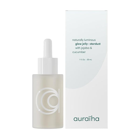 Auraiha Glow Jelly Highlighting Serum - Jojoba & Cucumber Infused Superfood Elixir - Intense Hydration for Radiant, Healthy Glow - Vegan - 1 fl oz (stardust, 1oz)-VivaGrace Women