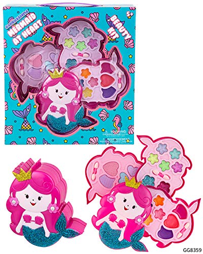 Expressions – Mermaid Beauty Kit – Novelty Starter Makeup Palette, Fold Out Makeup Palette, Make Up Toy Cosmetic Kit Gifts for Girls -Washable Make Up Set-Non-Toxic-VivaGrace Women