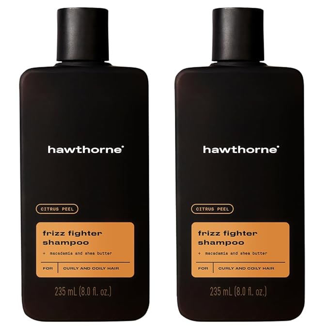 Hawthorne Frizz Fighter Shampoo for Curly Hair with Shea Butter, Macadamia, and Coconut Oil. Hydrate Hair and Tame Frizz. Sulfate Free, Paraben Free. 8 Fl. Oz. 2-Pack.-VivaGrace Women