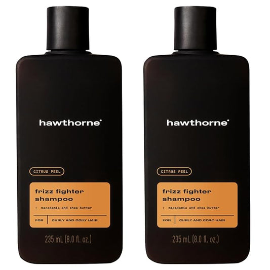 Hawthorne Frizz Fighter Shampoo for Curly Hair with Shea Butter, Macadamia, and Coconut Oil. Hydrate Hair and Tame Frizz. Sulfate Free, Paraben Free. 8 Fl. Oz. 2-Pack.-VivaGrace Women