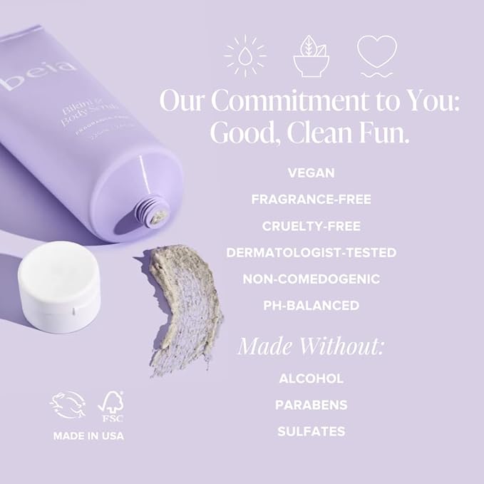 Beia Bikini & Body Scrub - Gentle Exfoliating Body Scrub with Glycolic Acid & Rice Extract - Fights Ingrown Hairs KP Bumps & Dry Skin - Hydrating & Soothing for Sensitive Skin 7.6 Oz-VivaGrace Women