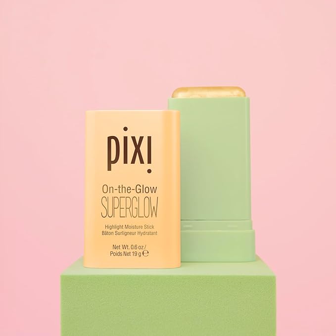 Pixi On-the-Glow SuperGlow - GlidedGold, Hydrating Gel-Cream Highlighter with Ginseng, Aloe Vera & Fruit Extracts, For Cheeks & Brow Bones, 19g / 0.6oz, Paraben-Free, Luminous Natural Highlight-VivaGrace Women