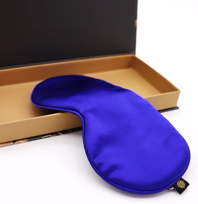 Premium 25 Momme Mulberry Silk Eye Mask for Sleeping (Royal Navy)-VivaGrace Women