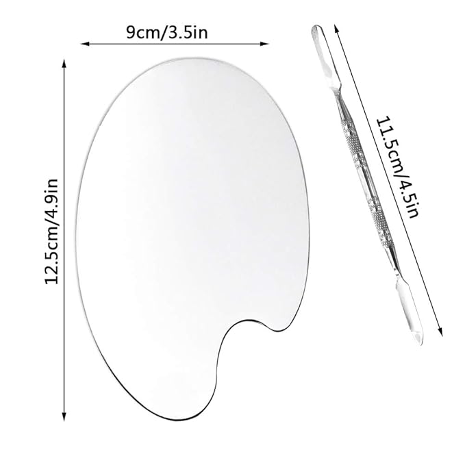 2 Pack Professional Makeup Palette, 2 Types Pro Lady Stainless Steel Cosmetic Artist Spatula with Spatula Tool for Mixing Foundation-VivaGrace Women