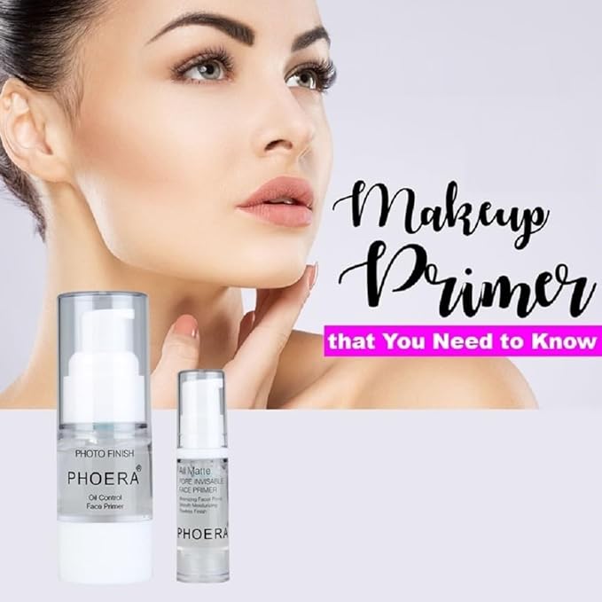 PHOERA Primer,Pro Makeup Primer,Long Lasting Hydrating Smoothing Isolated Moisturizing Oil Free Effect Make Up Base Matte Face Foundation Primer(Travel Size 6 ML)-VivaGrace Women