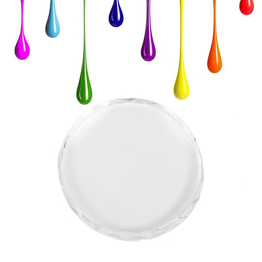 Glass Nail Art Palette Transparent Paint Drawing Colorful Paint Tray for Beauty Personal Care Drawing Color Dish DIY Nail Art Accessories Tools(02)-VivaGrace Women