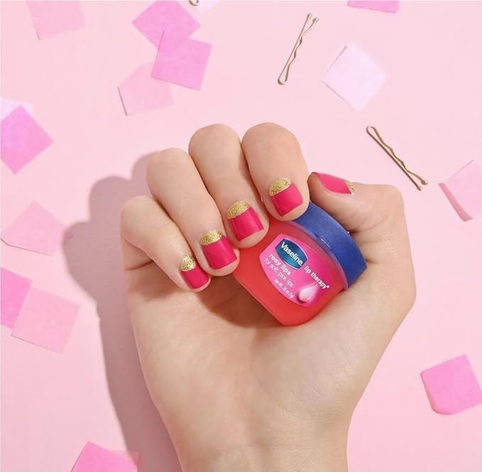 Vaseline Lip Therapy Rosy Lips Mini, Pure Petroleum Jelly, Advanced Moisture, Light Rose Fragrance, Sheer Pink Tint on Lips, Mini Vaseline Petroleum Jelly, Soft Vaseline Lips (Pack of 6-0.25 Oz Ea)-VivaGrace Women