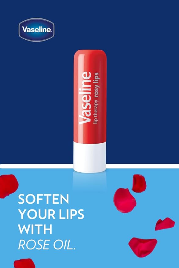 Vaseline Lip Therapy Care Rosy, Fast-Acting Nourishment, Ideal for Chapped, Dry, Cracked, or Damaged Lips, Lip Balm, 20-Pack, 0.16 Oz Each-VivaGrace Women
