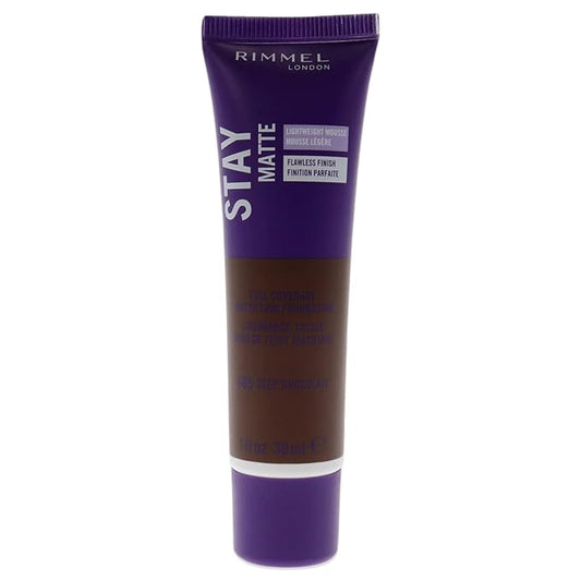 Rimmel London Stay Matte Lightweight Foundation - 605 Deep Chocolate Foundation Women 1 oz-VivaGrace Women