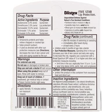 Blistex Five Star Lip Protection SPF 30 0.15 oz Pack of 5-VivaGrace Women