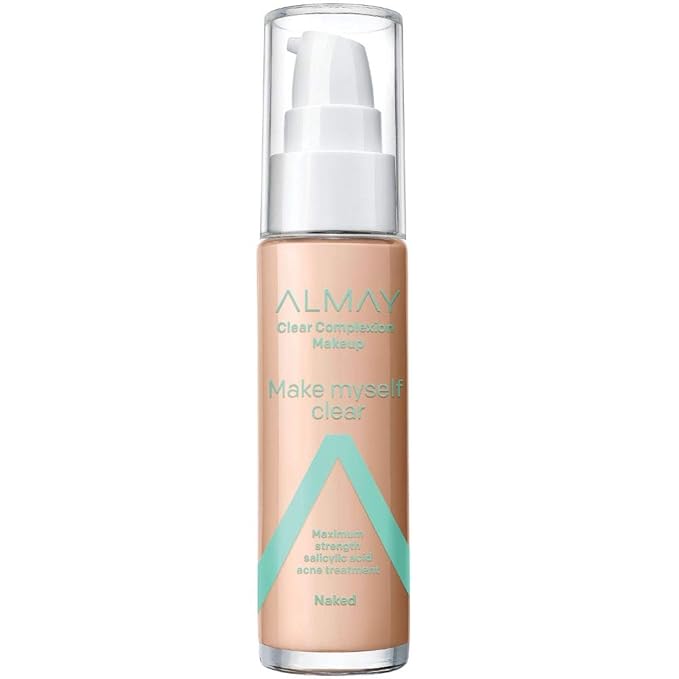 Almay Foundation, Acne Face Makeup with Salicylic Acid, Face Makeup with Skincare Ingredients, Matte Finish, Hypoallergenic, Cruelty Free, Dermatologist Tested Foundation, 300 Naked, 1 Oz-VivaGrace Women