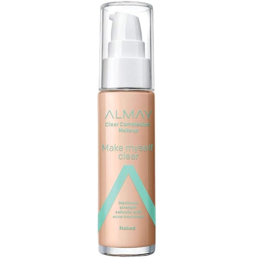 Almay Foundation, Acne Face Makeup with Salicylic Acid, Face Makeup with Skincare Ingredients, Matte Finish, Hypoallergenic, Cruelty Free, Dermatologist Tested Foundation, 300 Naked, 1 Oz-VivaGrace Women