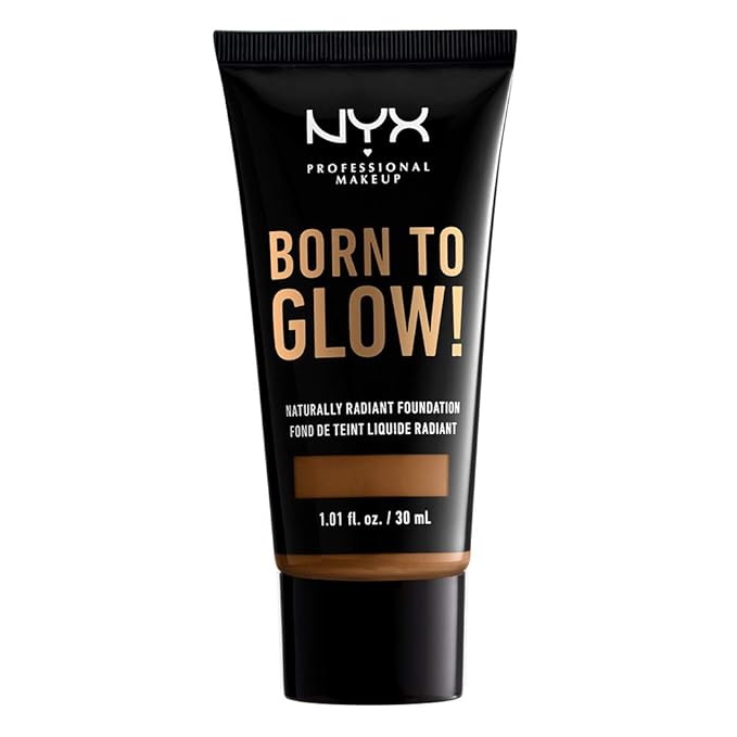 NYX PROFESSIONAL MAKEUP Born To Glow Naturally Radiant Foundation, Medium Coverage - Warm Mahogany-VivaGrace Women