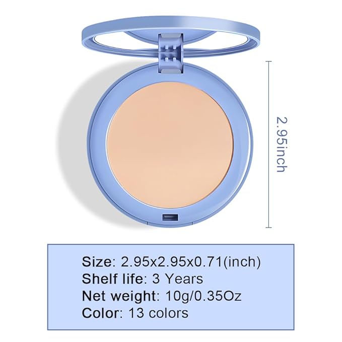 evpct Kaely Oil Control Pressed Face Powder, Get Smooth Flawless Fine Lines and Lightweight Finishing Foundation, Control Shine Long Lasting Waterproof Face Setting Powder Cosmetic, 07 True Beige-VivaGrace Women