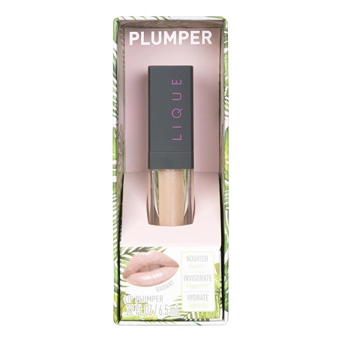 LIQUE Cosmetics Shimmer Lip Plumper, Infused with Peppermint Oil & Vitamin E for Nourishing, Enhanced Lips, High Shine, Reduces Fine Lines, Radiant, 0.22 Fl Oz.-VivaGrace Women