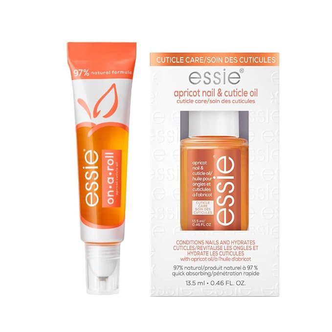 essie Apricot Nail and Cuticle Oil Set, Vegan, Softened and Nourished cuticles, For Home and Travel 0.46 fl oz each-VivaGrace Women