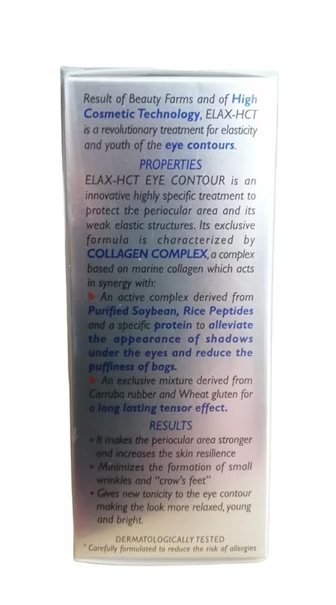 Suisse Clinica Della Bellezza Elax HCT Collagen Complex Eye Contour Firming Serum From Italy, 0.3 Oz.-VivaGrace Women