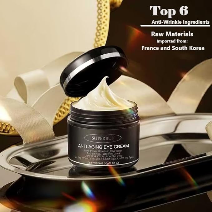 SUPERBUS Anti Aging Eye Cream, Anti Wrinkle, Fade Fine Lines, Reduce Bags and Light / Dark Circle Under the Eyes, Firming Around the Eyes-VivaGrace Women