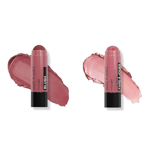 wet n wild Mega Glo Makeup Stick Bundle - Say It Ain't Rose & Dusty Pink, Buildable Color, Versatile Use, Cruelty-Free & Vegan-VivaGrace Women