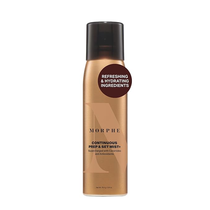 Morphe Continuous Prep & Set Setting Spray - Hydrating Setting Spray for Makeup & Skin Prep - Enriched with Ceramides and Antioxidants for a Radiant Finish (2.8 oz)-VivaGrace Women