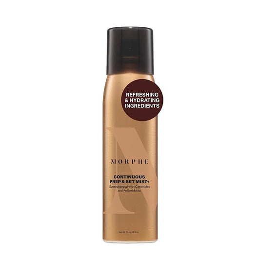Morphe Continuous Prep & Set Setting Spray - Hydrating Setting Spray for Makeup & Skin Prep - Enriched with Ceramides and Antioxidants for a Radiant Finish (2.8 oz)-VivaGrace Women
