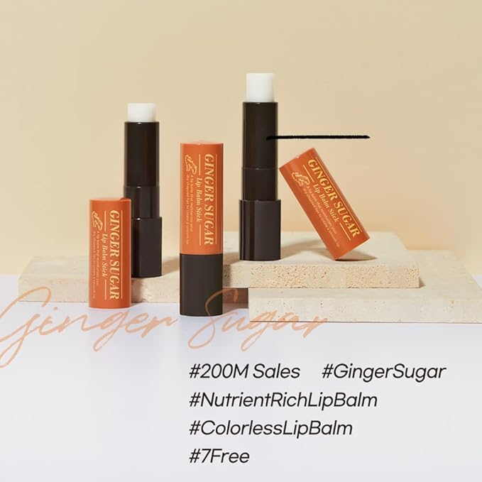 ETUDE Ginger Sugar Lip BalmStick Treatment 4g | Gentle Korean Lip Skin Care| Smooth and Moist Lips| Natural Ingredients Nourish & Hydrate Ginger, Sugar, Shea Butter Give Moisturizing Relaxing Effect-VivaGrace Women
