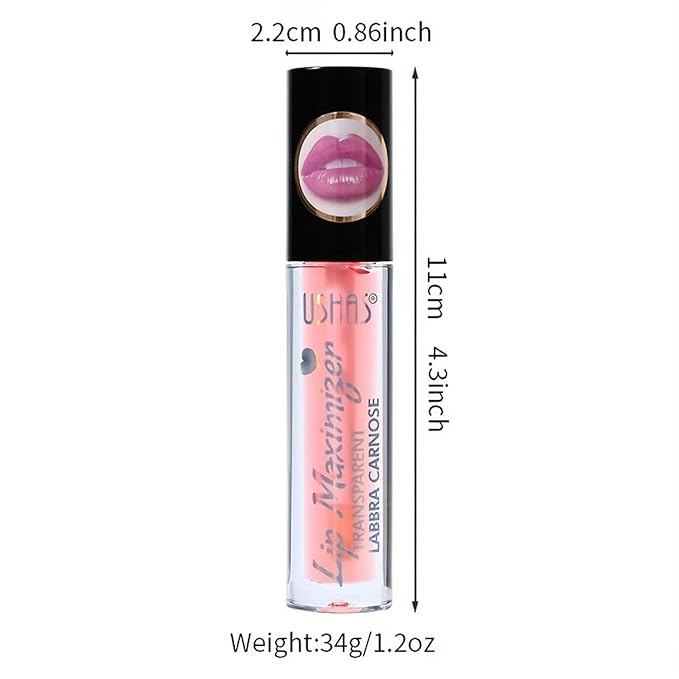 Lip Plumping Gloss, Plumping Lip Filler, Lip Gloss for Full, Voluminous Lips, Transparent Plumping Lip Oil Tinted for Lip Care, Fuller Lips Instantly, Hydrating, High-Shine-VivaGrace Women