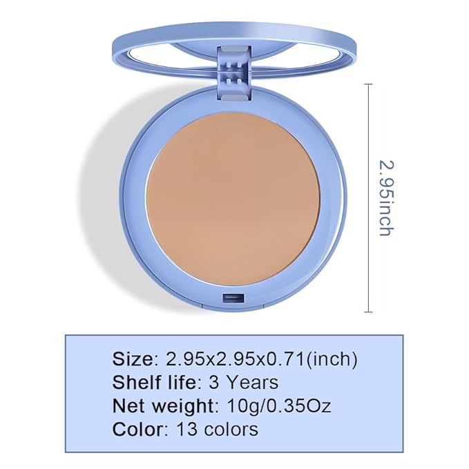 evpct Kaely Oil Control Pressed Face Powder, Get Smooth Flawless Fine Lines and Lightweight Finishing Foundation, Control Shine Long Lasting Waterproof Face Setting Powder Cosmetic, 12 Radiant Sand-VivaGrace Women