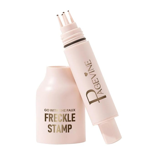 Freckle Stamp Pen, Fake Freckle Stamp Makeup Tool, Faux Freckle Stamp with Quick Dry 5-Point Multi-Prong Soft Tip, Waterproof & Long Lasting Lifelike Sunkissed Face Freckle Makeup (4# Espresso)-VivaGrace Women