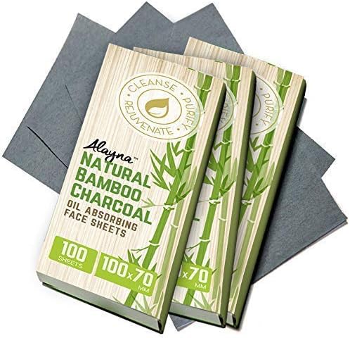 Oil Blotting Sheets for Face Natural Bamboo Charcoal Blotting Paper for Oily Skin Oil Absorbing Tissues Beauty Blotters Remove Excess Shine Organic Blot Papers For Make UpFacial & Skin Care 3 Pack-VivaGrace Women