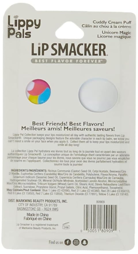 Lip Smacker Lippy Pals Unicorn & Panda, Flavored Moisturizing & Smoothing Soft Shine Lip Balm, Hydrating & Protecting Fun Tasty Flavors, Cruelty-Free & Vegan - Unicorn Magic & Cuddly Cream Puff-VivaGrace Women