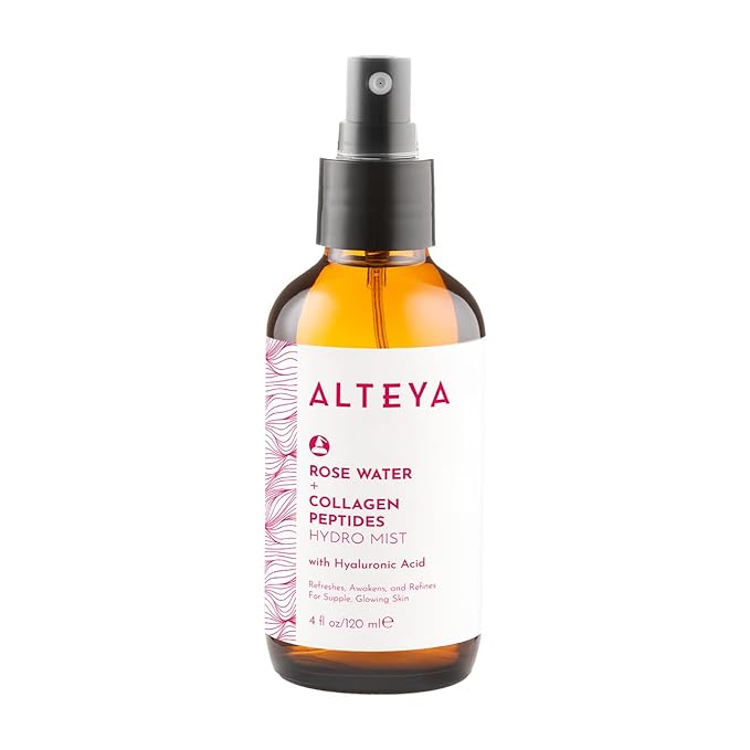 Alteya Organics Rose Water Face Toner – With Collagen Peptides & Hyaluronic Acid – Hydrating Facial Mist for Anti-Aging, Firming & Radiant Skin – 4 Fl Oz / 120mL-VivaGrace Women
